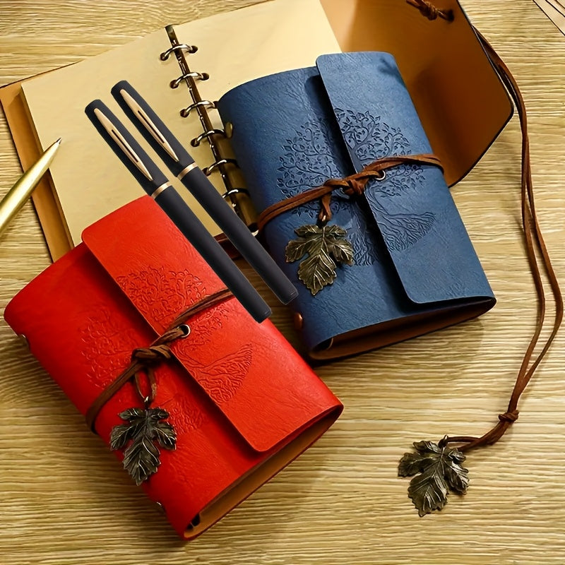 Tree-Embossed Wrap Notebook Set with 2 Pens