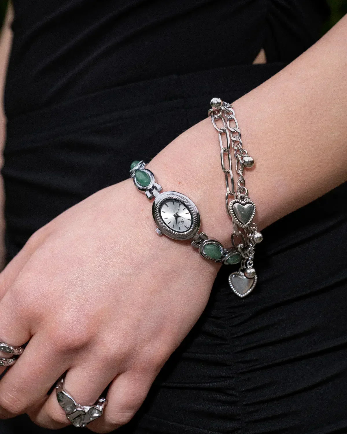 Women's Jewelry-Inspired Watch with Stone Accents