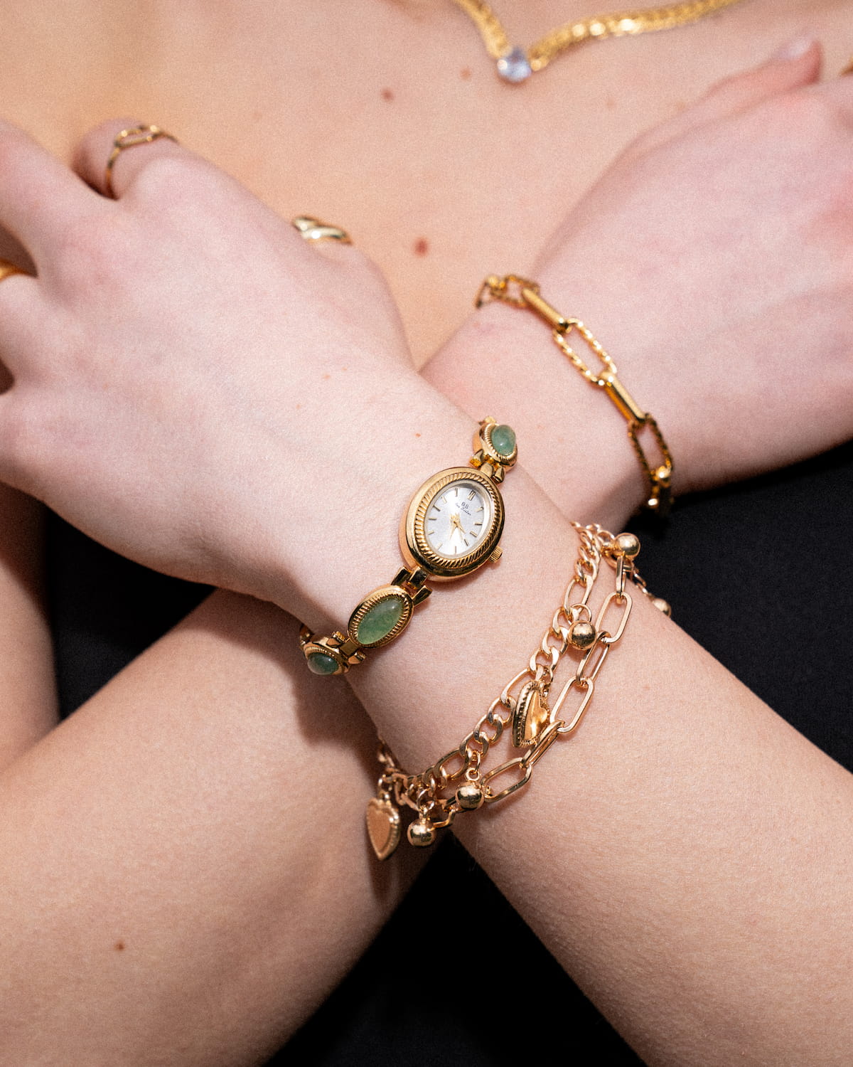 Women's Jewelry-Inspired Watch with Stone Accents