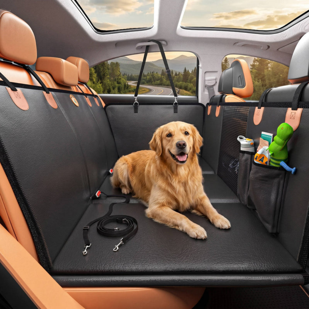 Dog Car Seat Cover with Back-Seat Extender and Side Panels