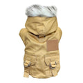 Hooded Dog Winter Coat with Faux Fur Trim