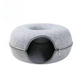 Round Cat Tunnel with Elevated Bed and Zip Connection