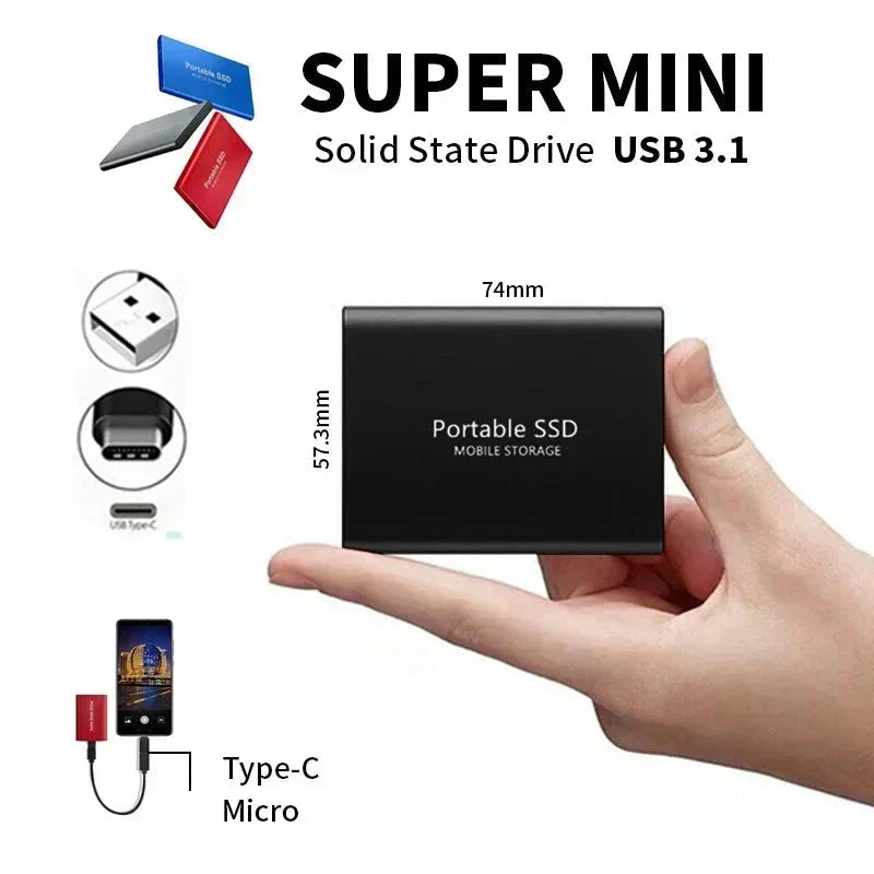 Portable 2TB External SSD for Digital Storage
