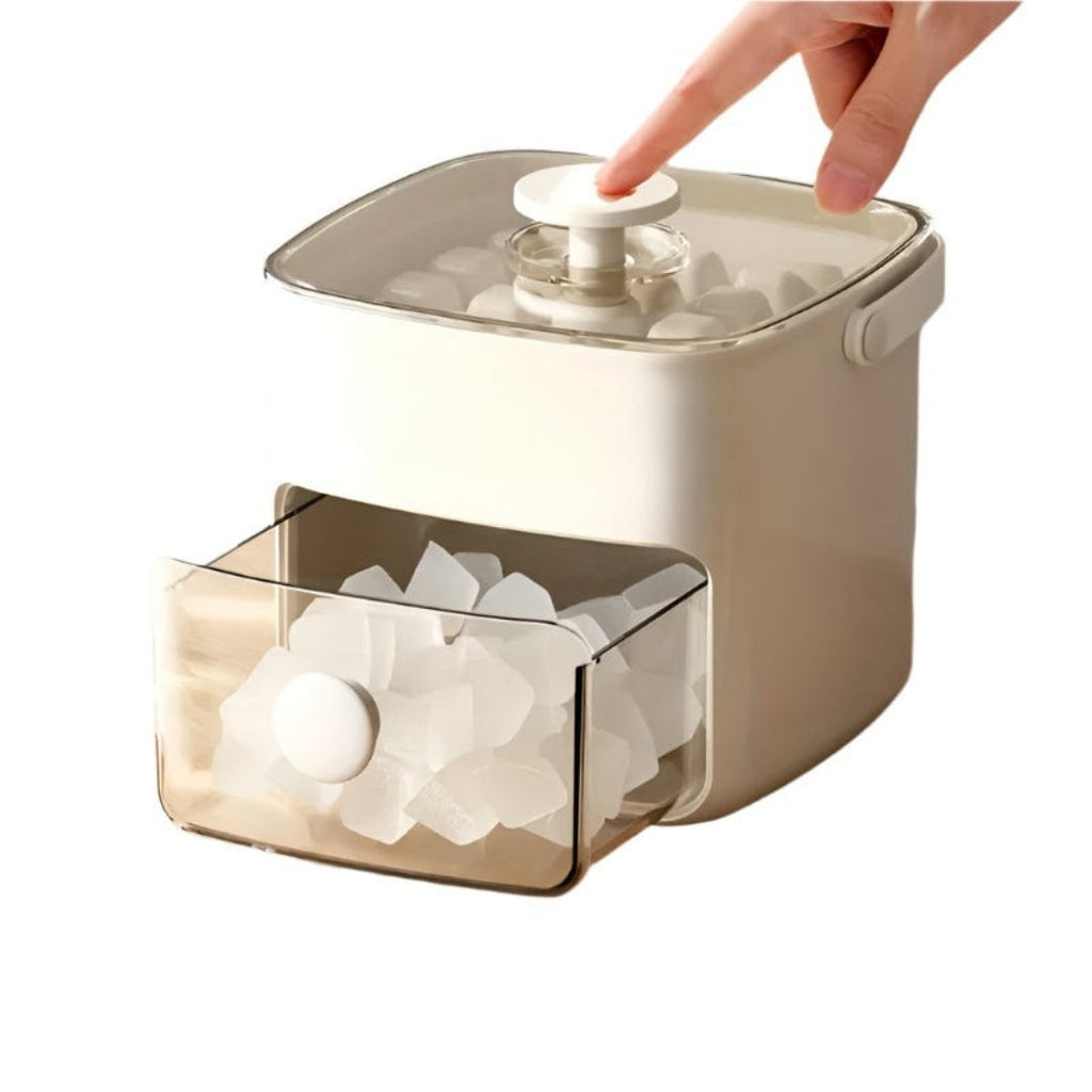 Ice Cube Tray with Lid and Pull-Out Storage Bin