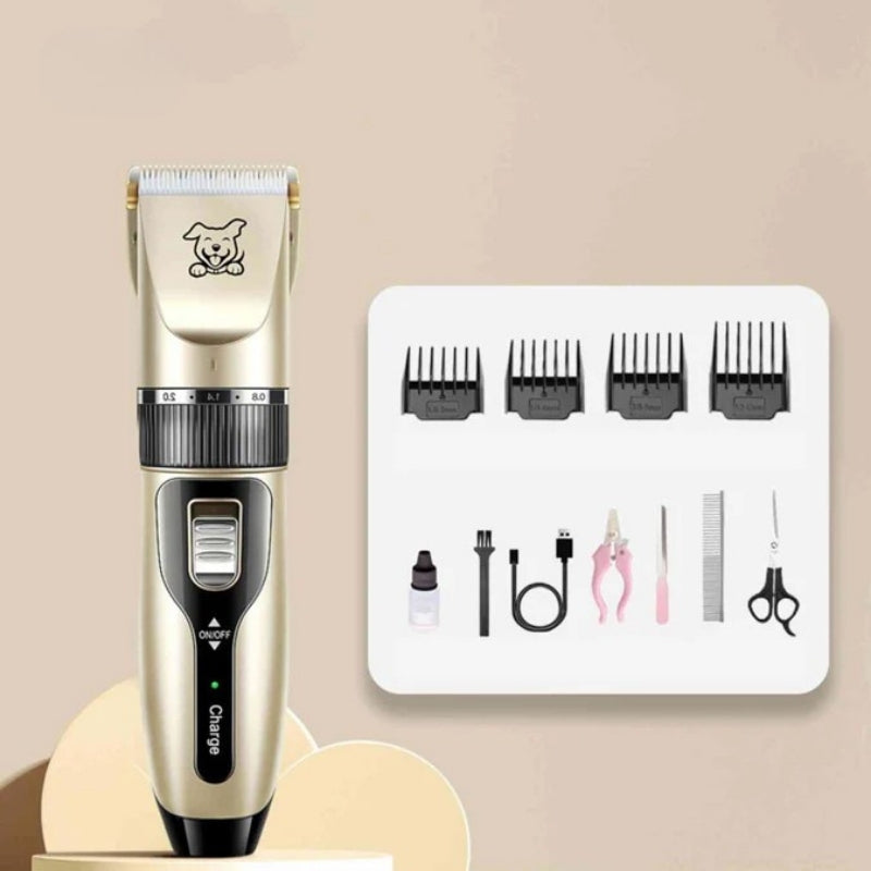 Cordless Rechargeable Pet Hair Clipper Set with Guide Combs