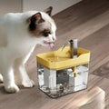 1.5 L Yellow Pet Water Fountain with Clear Reservoir