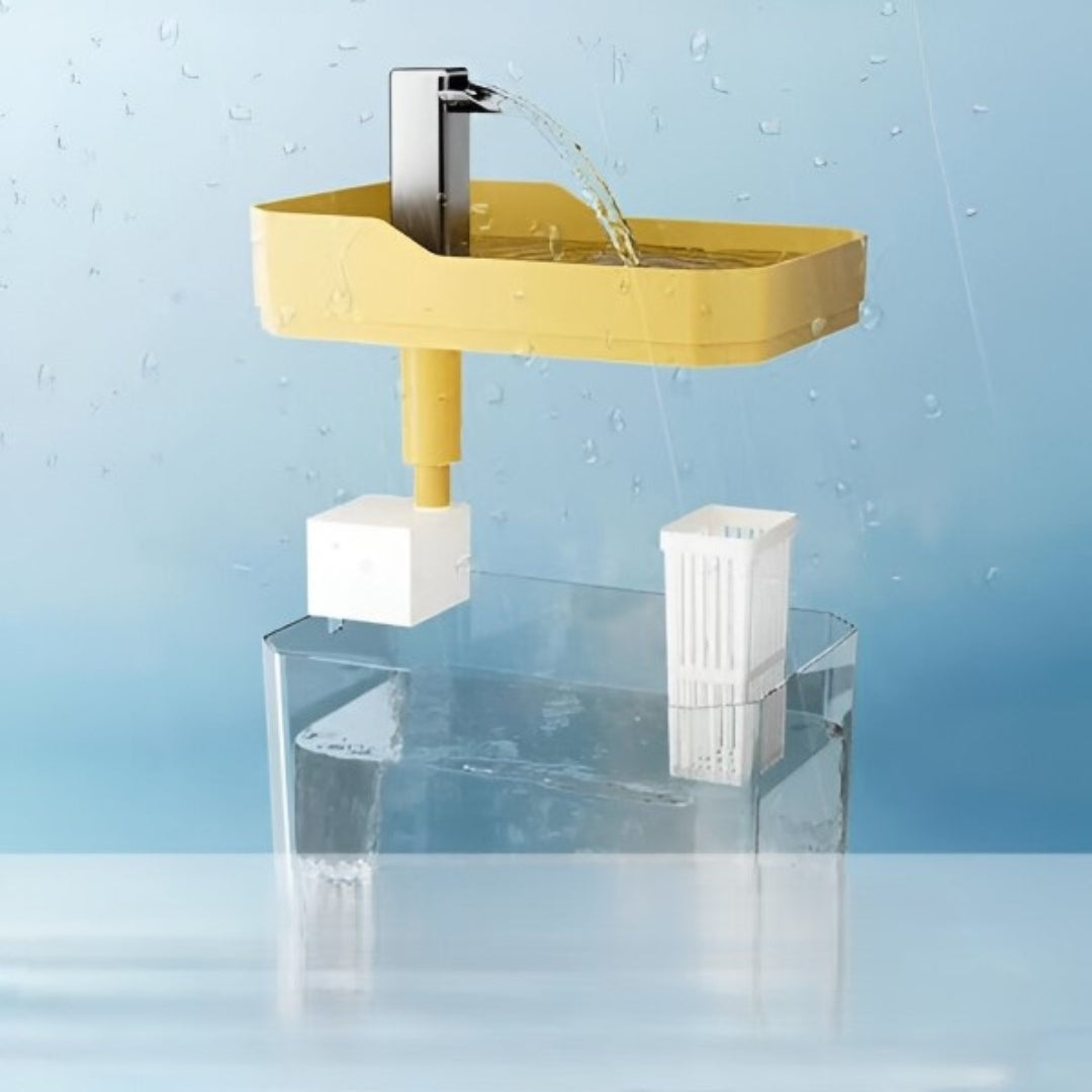 1.5 L Yellow Pet Water Fountain with Clear Reservoir