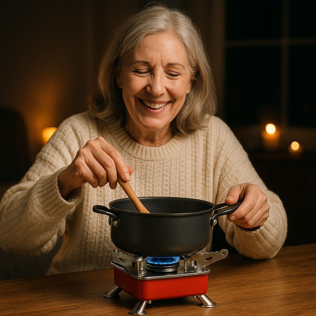 Portable Camping Gas Stove with Folding Pot Supports