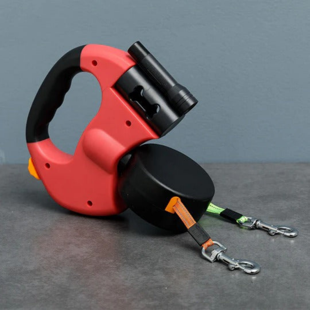 Retractable Double Dog Leash with Dual-Line Controls
