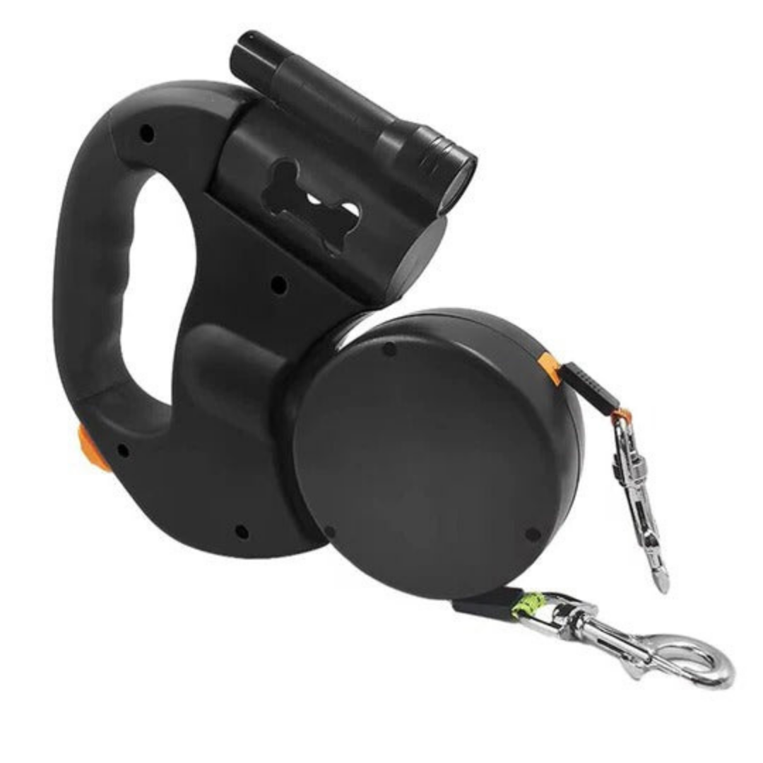 Retractable Double Dog Leash with Dual-Line Controls