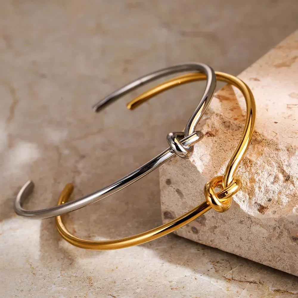Women's Adjustable Knot Open Cuff Bracelet