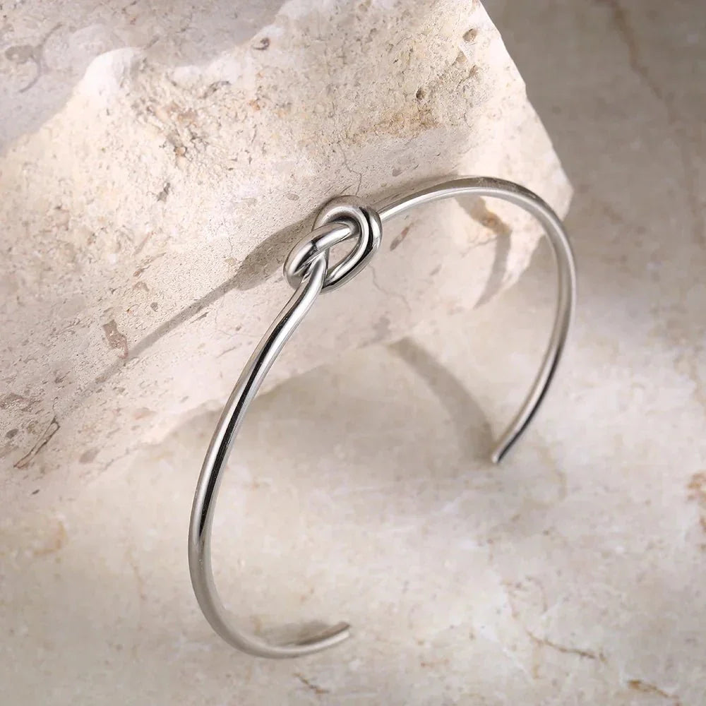 Women's Adjustable Knot Open Cuff Bracelet