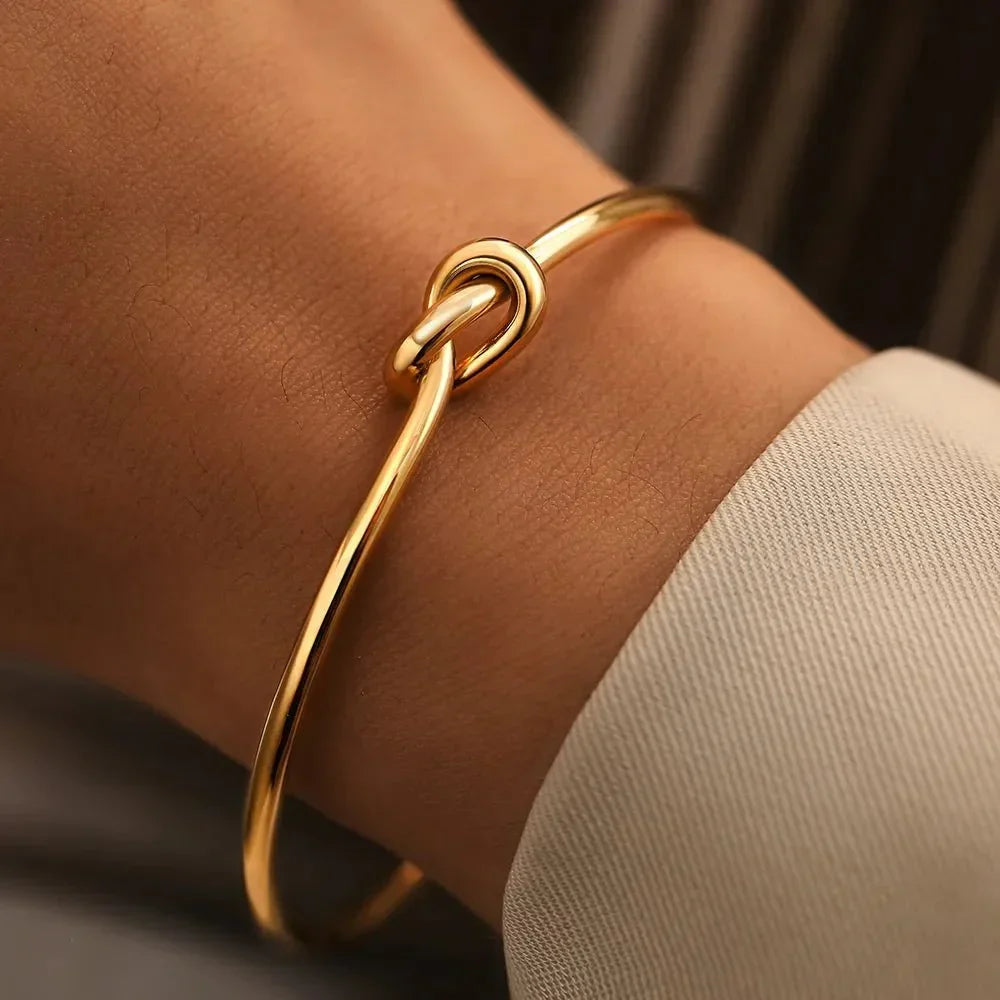 Women's Adjustable Knot Open Cuff Bracelet
