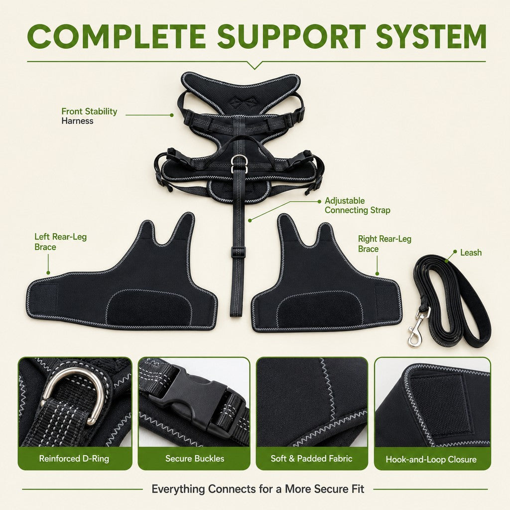 Dog Rear Leg Support Harness with Lifting Handle