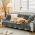 CuddleLock Plush Grid Sofa Cover