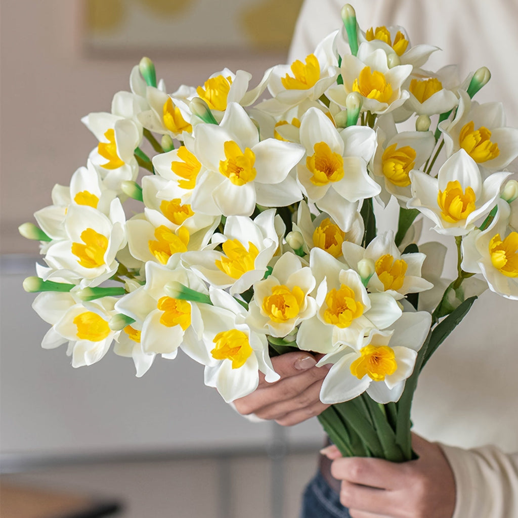 Set of 5 Artificial Daffodil Flowers for Vase Arrangements