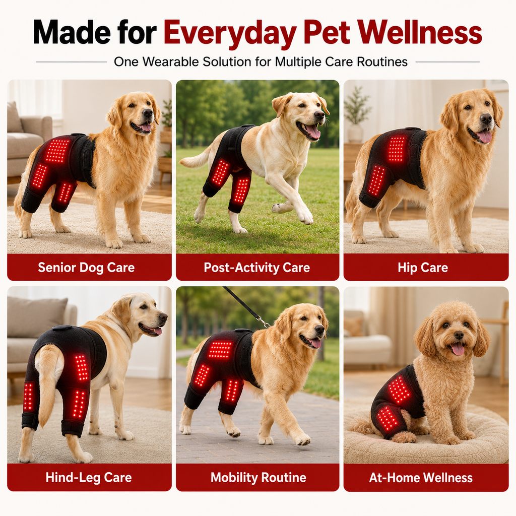 Red Light Sleeve for Dogs, Back and Hip Wrap