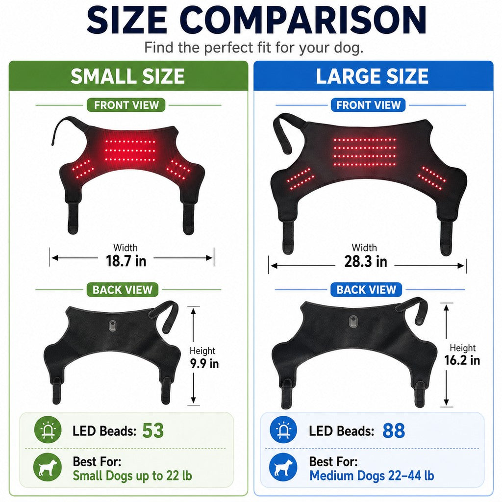 Red Light Sleeve for Dogs, Back and Hip Wrap