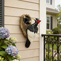 Woodpecker and Nest Wall Sculpture for Garden Decor