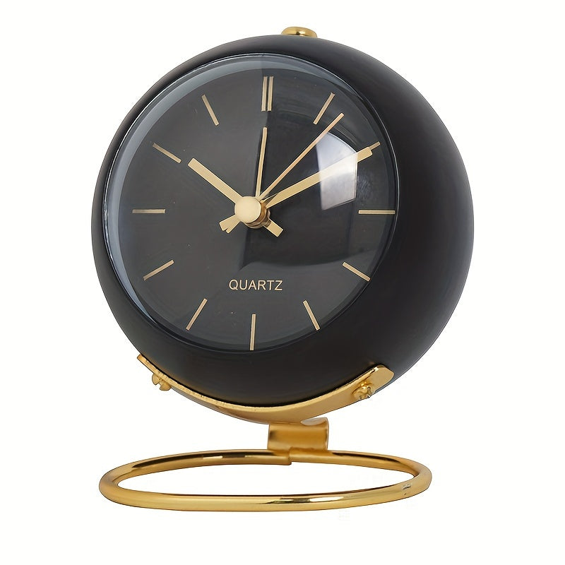 Nordic Desk Clock with Gold-Tone Hands