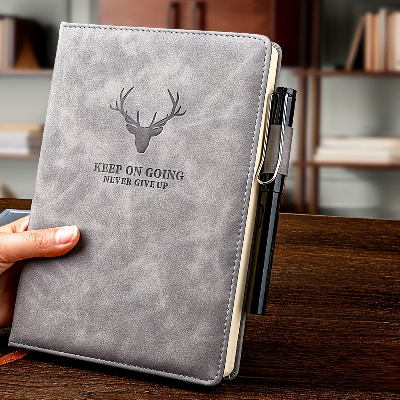 360-Page Faux Leather Notebook with Bookmark and Pen Loop
