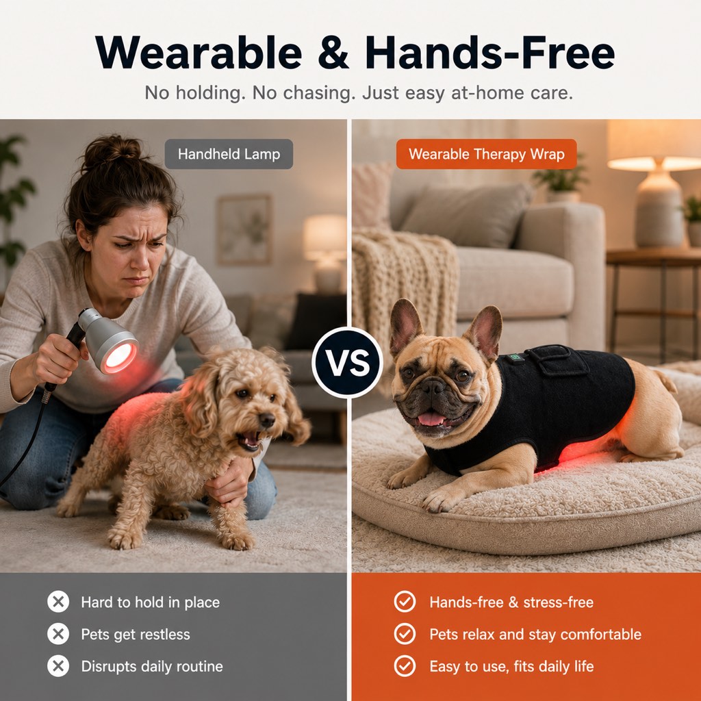 Red Light Vest for Dogs, Back Belly and Hip Wrap