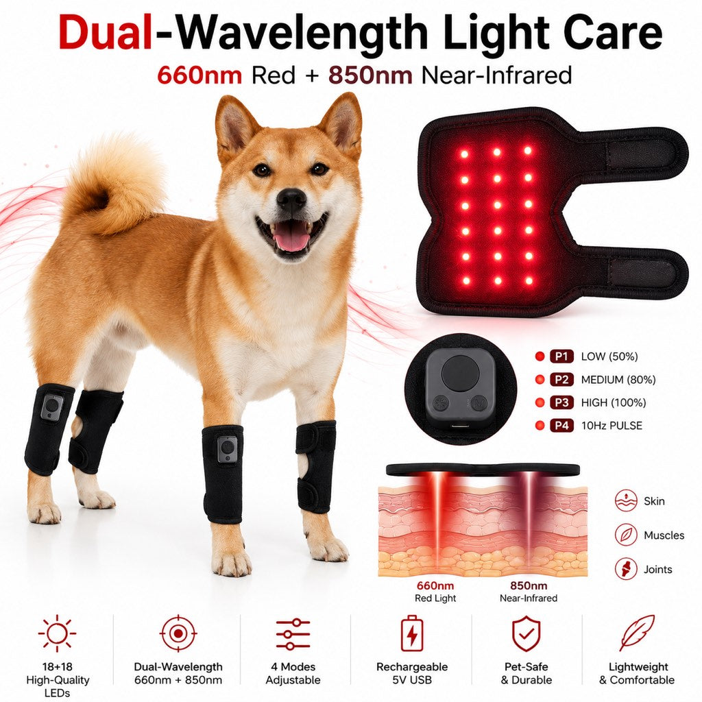 Red Light Wrap for Dogs, Rechargeable Knee Wrap