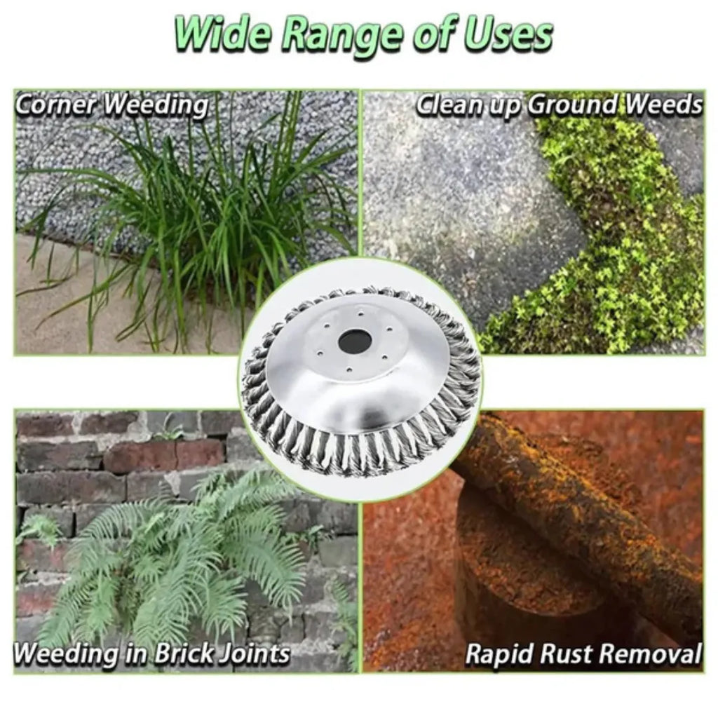 360° Steel Wire Brush Cutter Attachment for Weed Removal