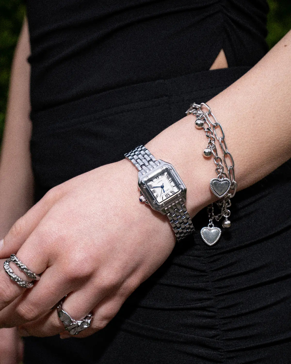 Women's Square Watch with Roman Numeral Dial