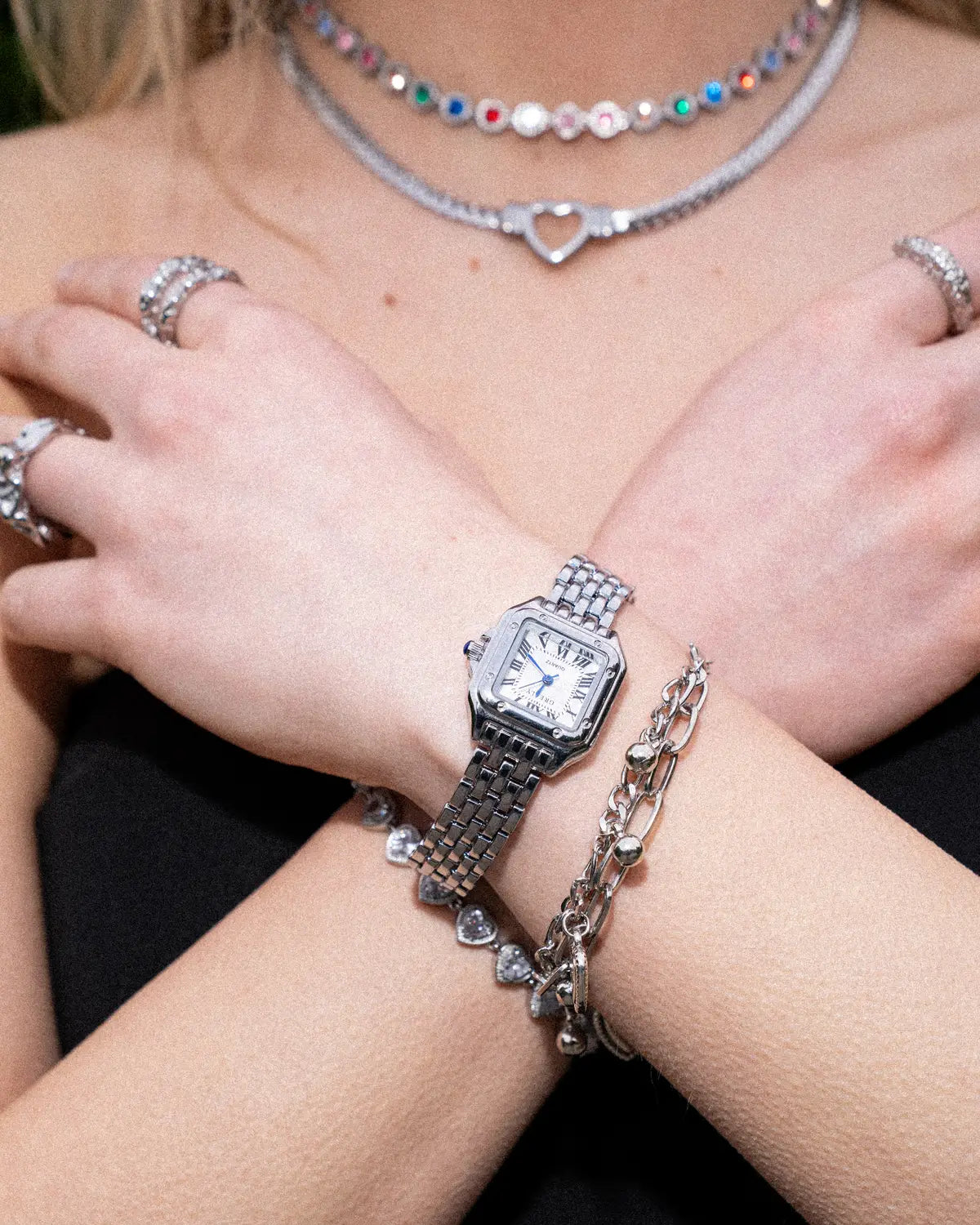 Women's Square Watch with Roman Numeral Dial