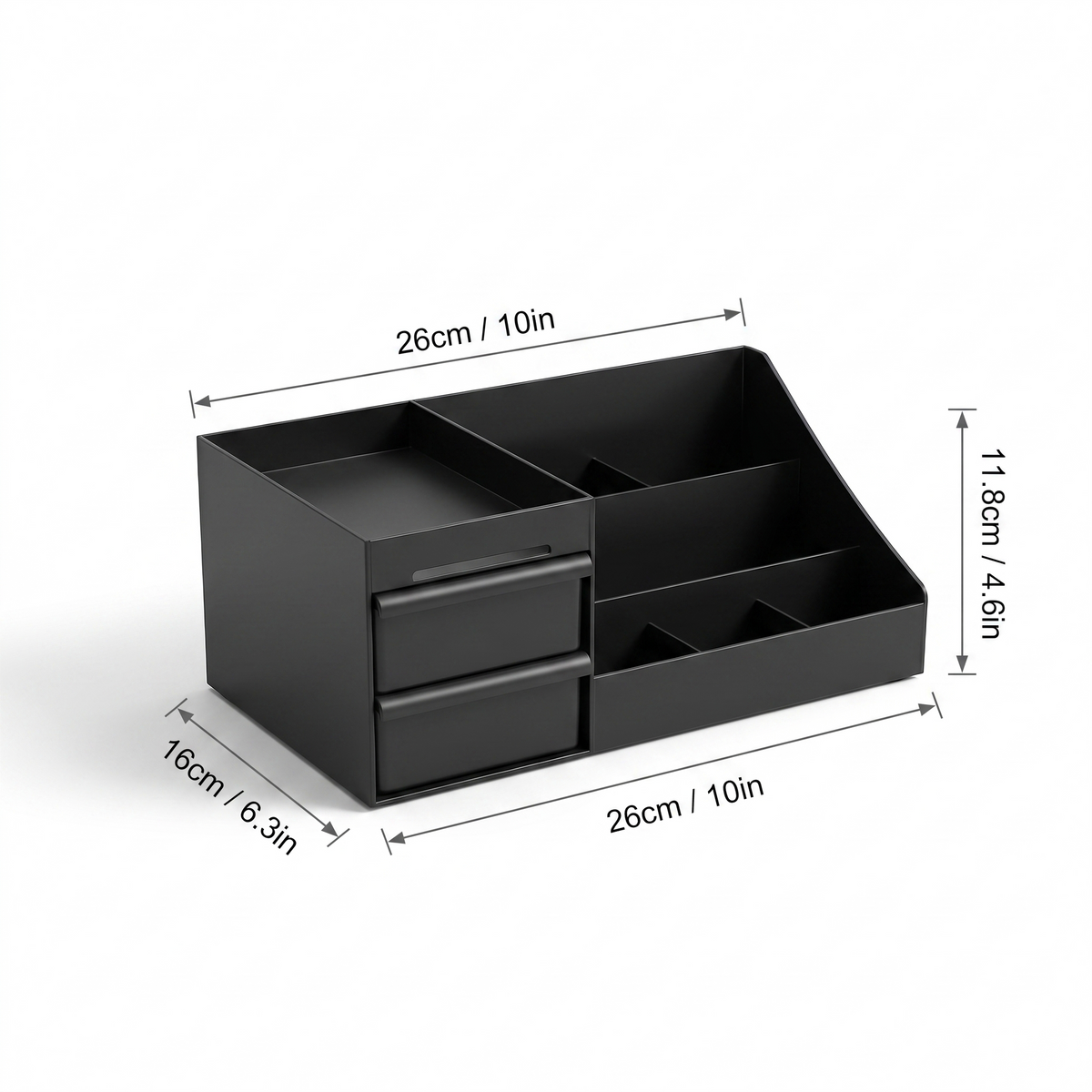 7-Compartment Cologne Stand with Drawers