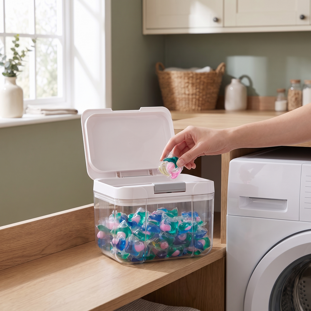 Pop-Up Laundry Pod Storage Container