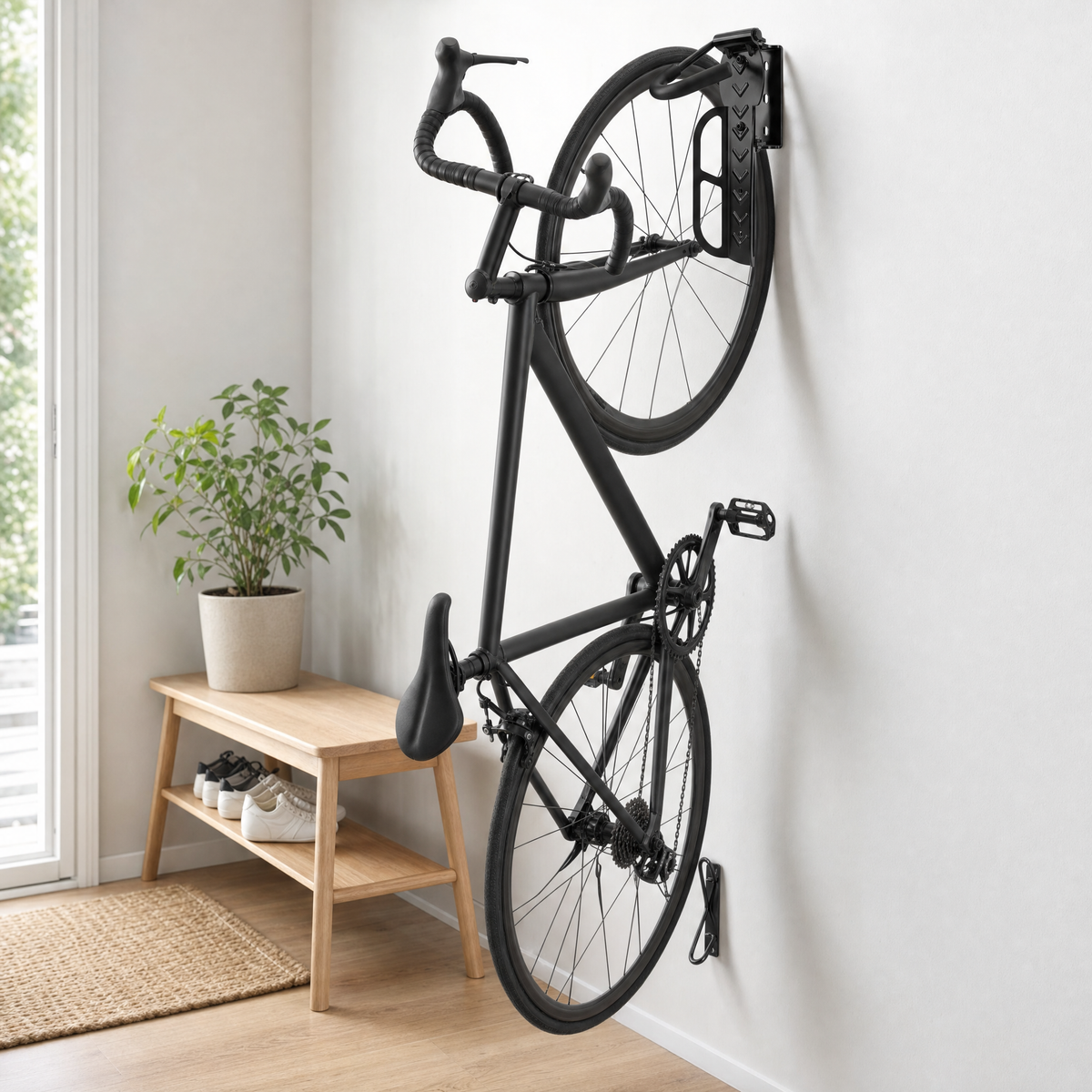 Swivel Bike Wall Mount with Rear Wheel Stop