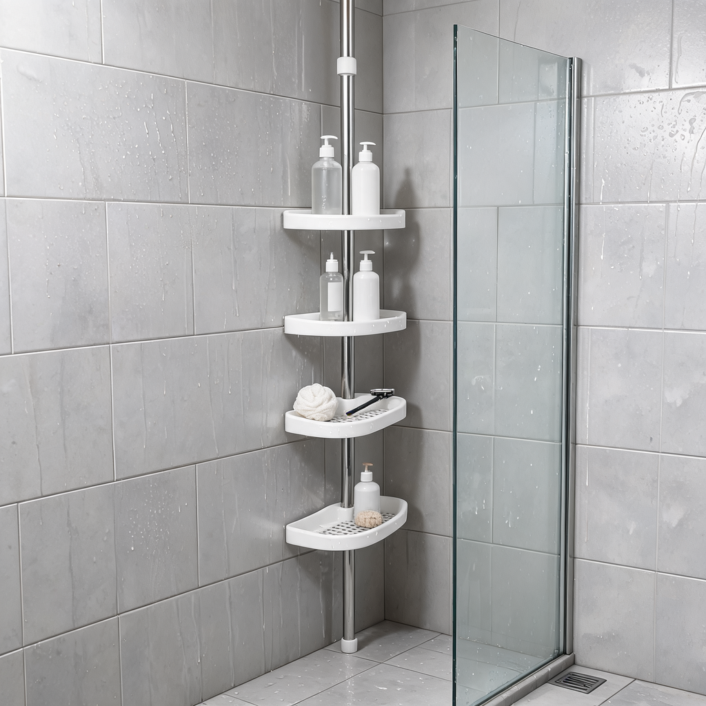 4-Tier Tension Pole Shower Caddy