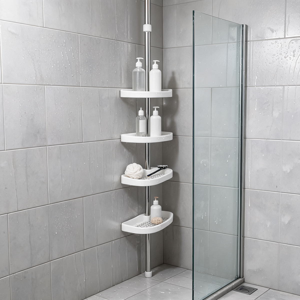 4-Tier Tension Pole Shower Caddy