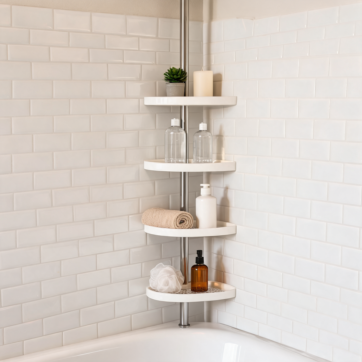 4-Tier Tension Pole Shower Caddy