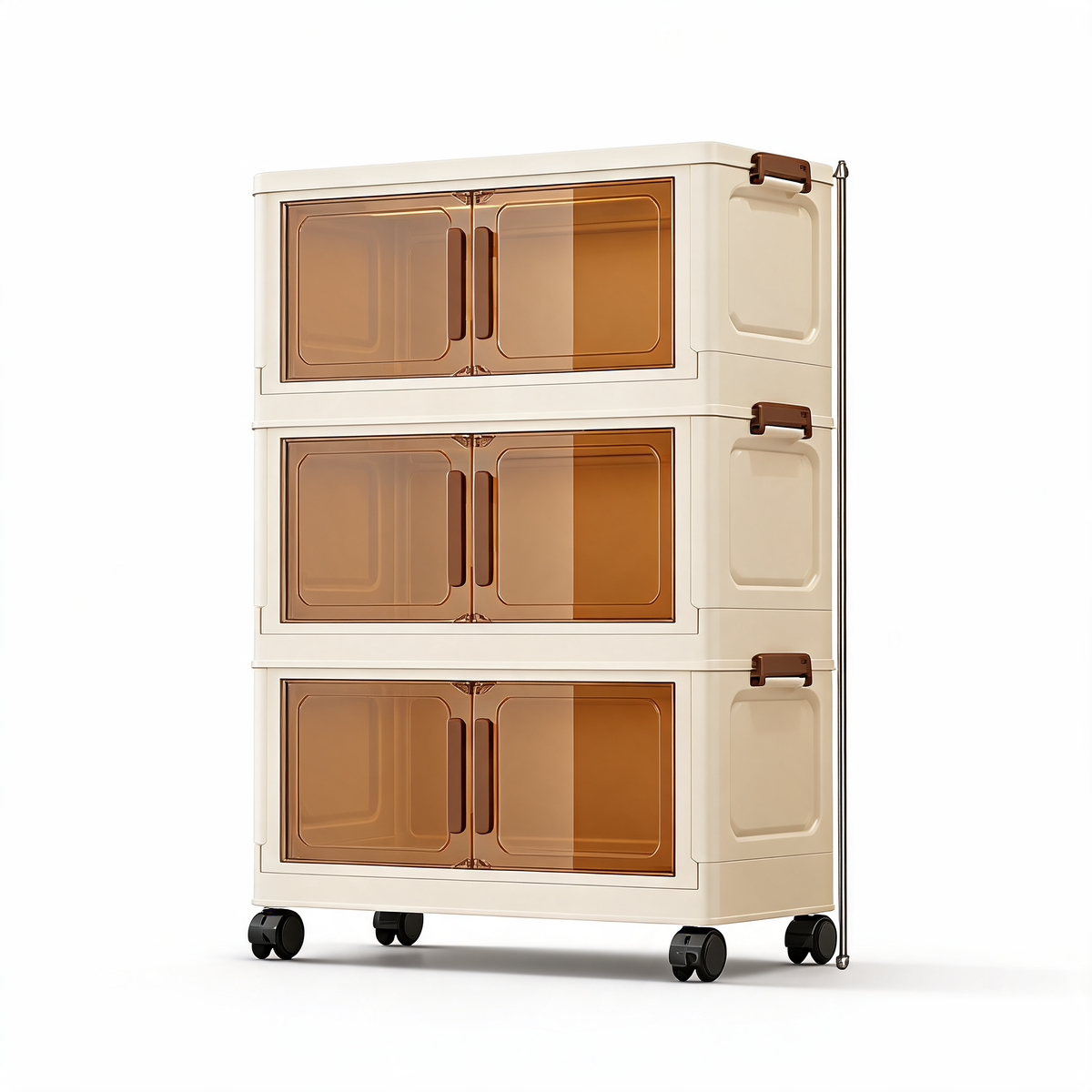 Foldable Stackable Storage Cabinet With Doors