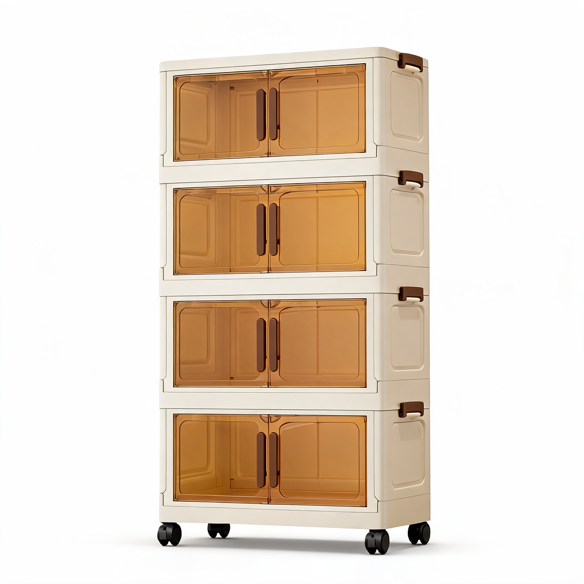 Foldable Stackable Storage Cabinet With Doors