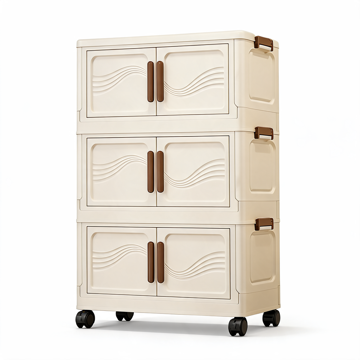 Foldable Stackable Storage Cabinet With Doors