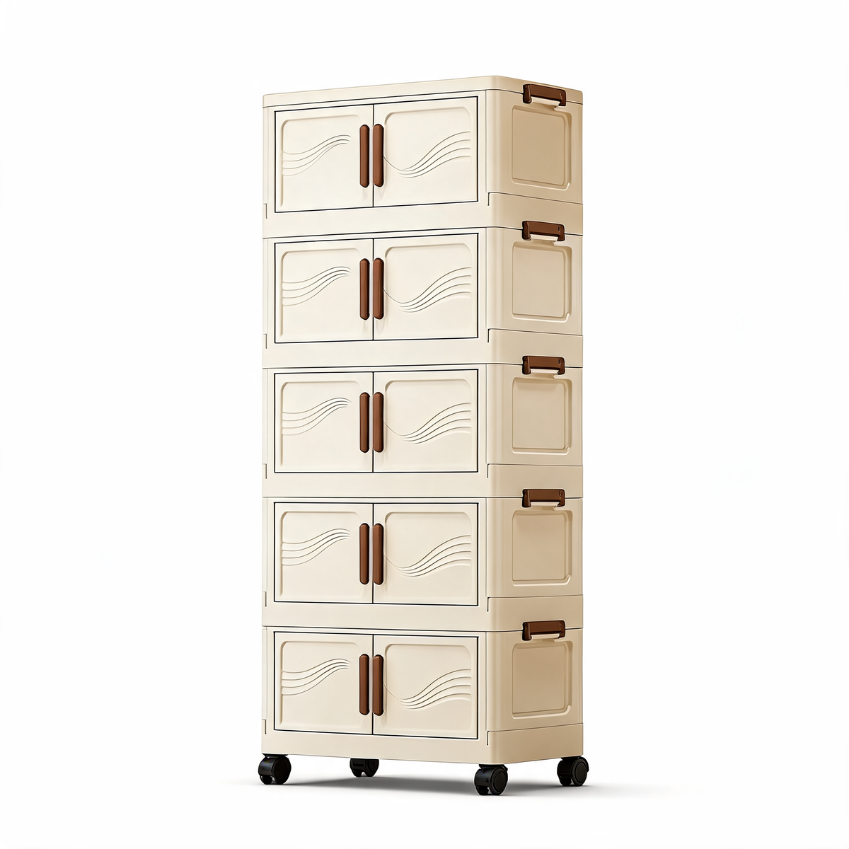 Foldable Stackable Storage Cabinet With Doors