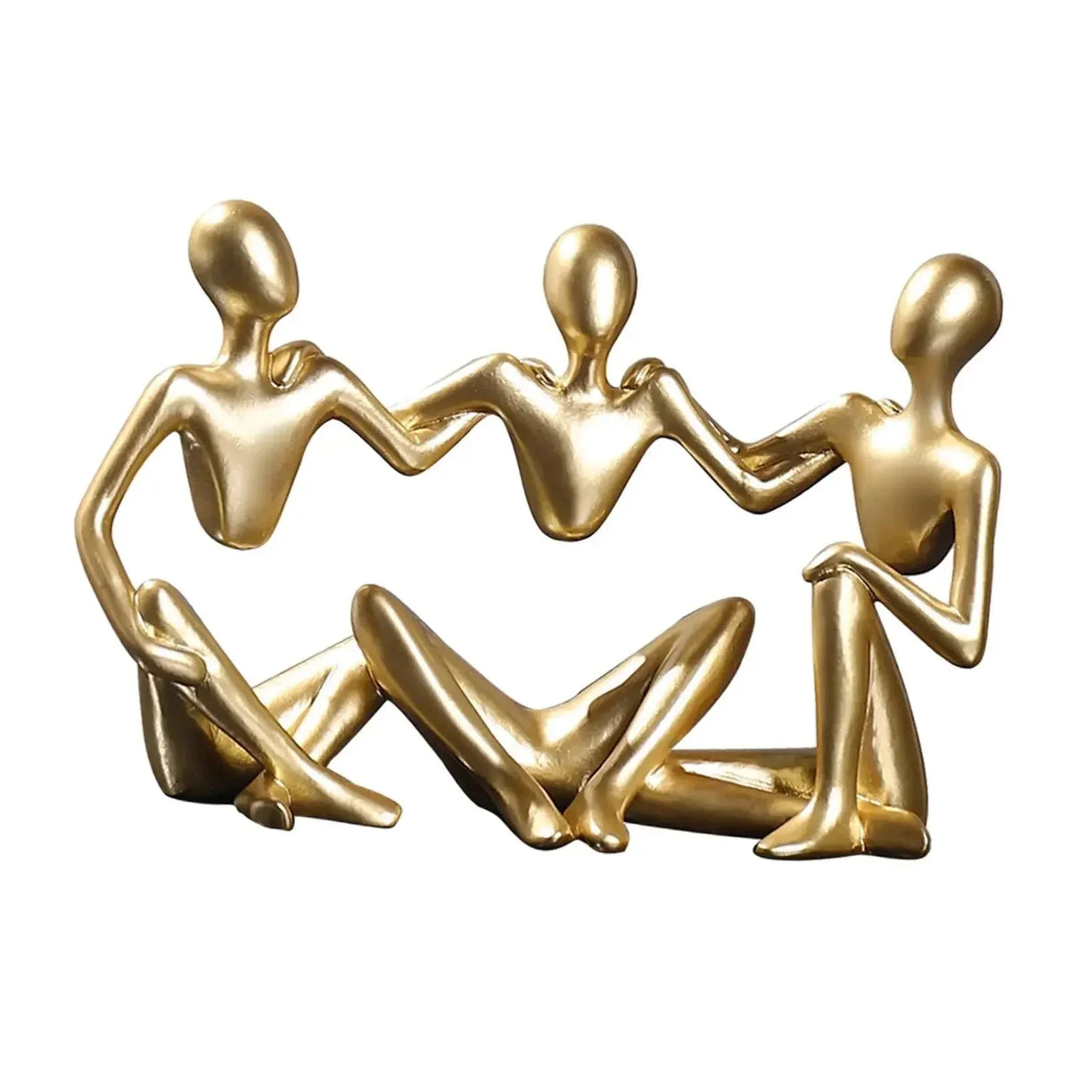 Abstract Resin Sculpture, Gold Finish