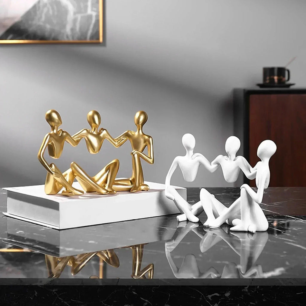 Abstract Resin Sculpture, Gold Finish