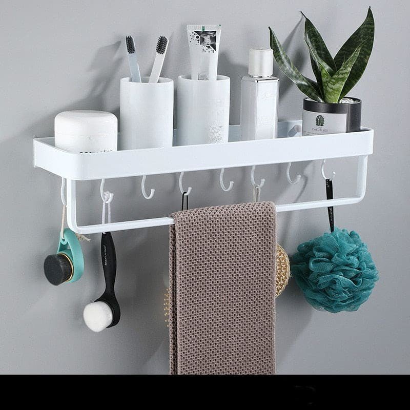 Aluminium Bathroom Shelf with Towel Rail