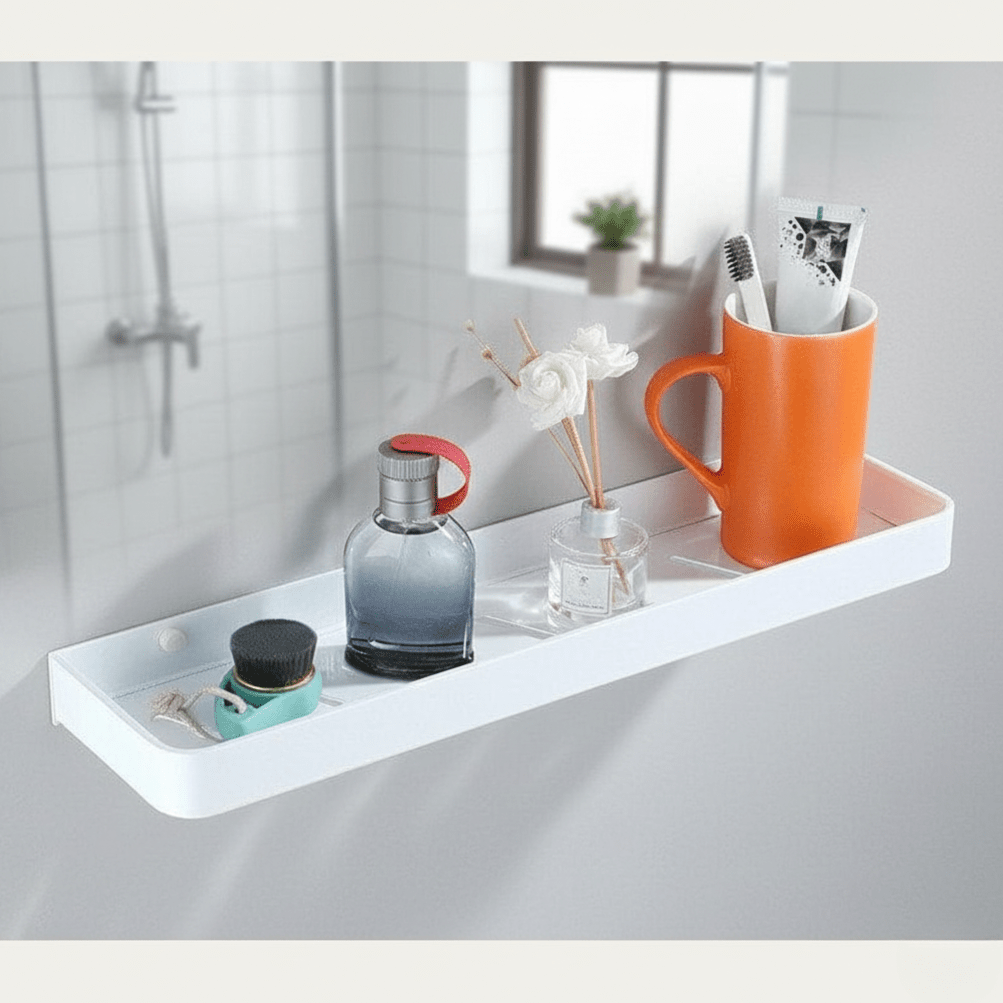 Aluminium Bathroom Shelf with Towel Rail