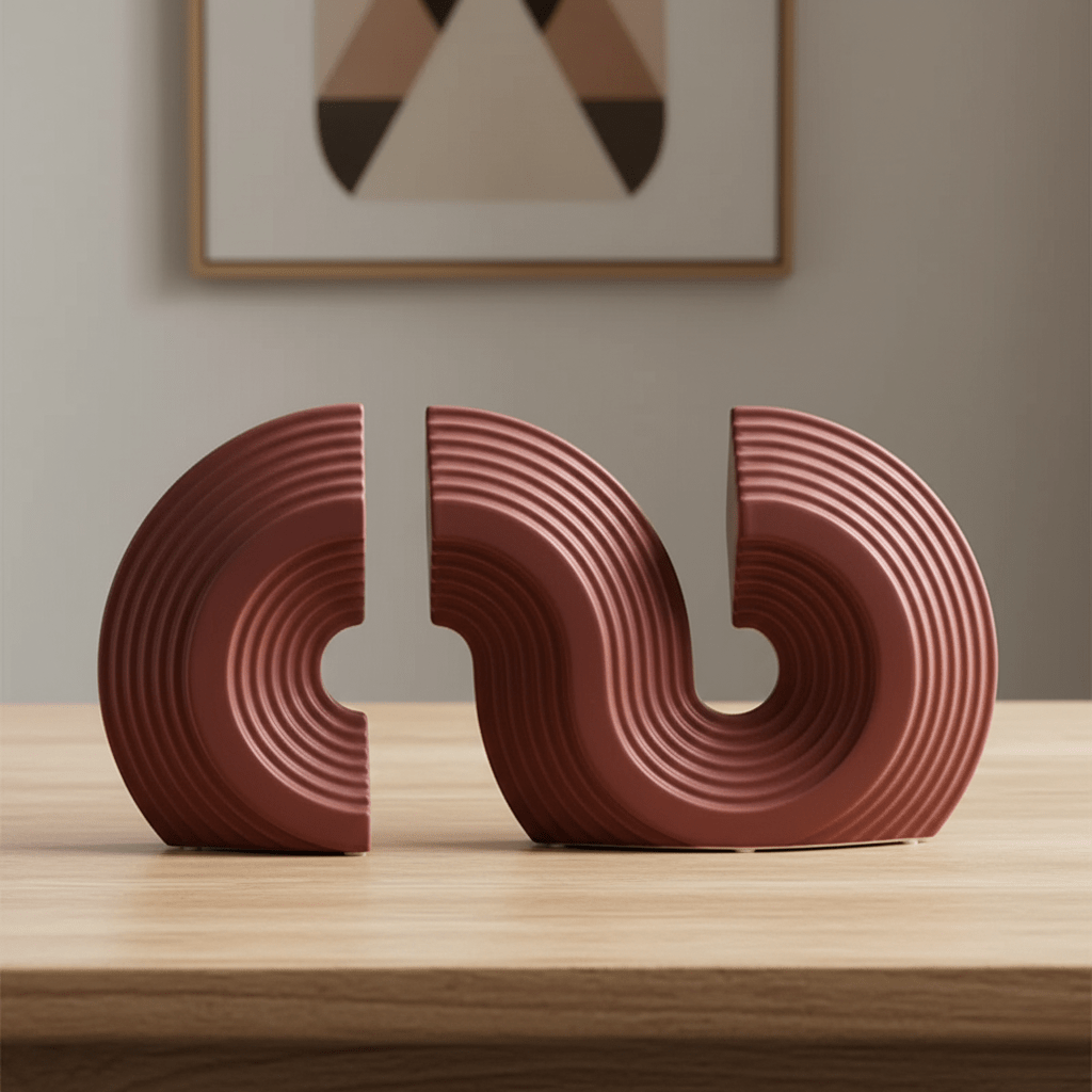 Arched Ceramic Bookends, Three Colours