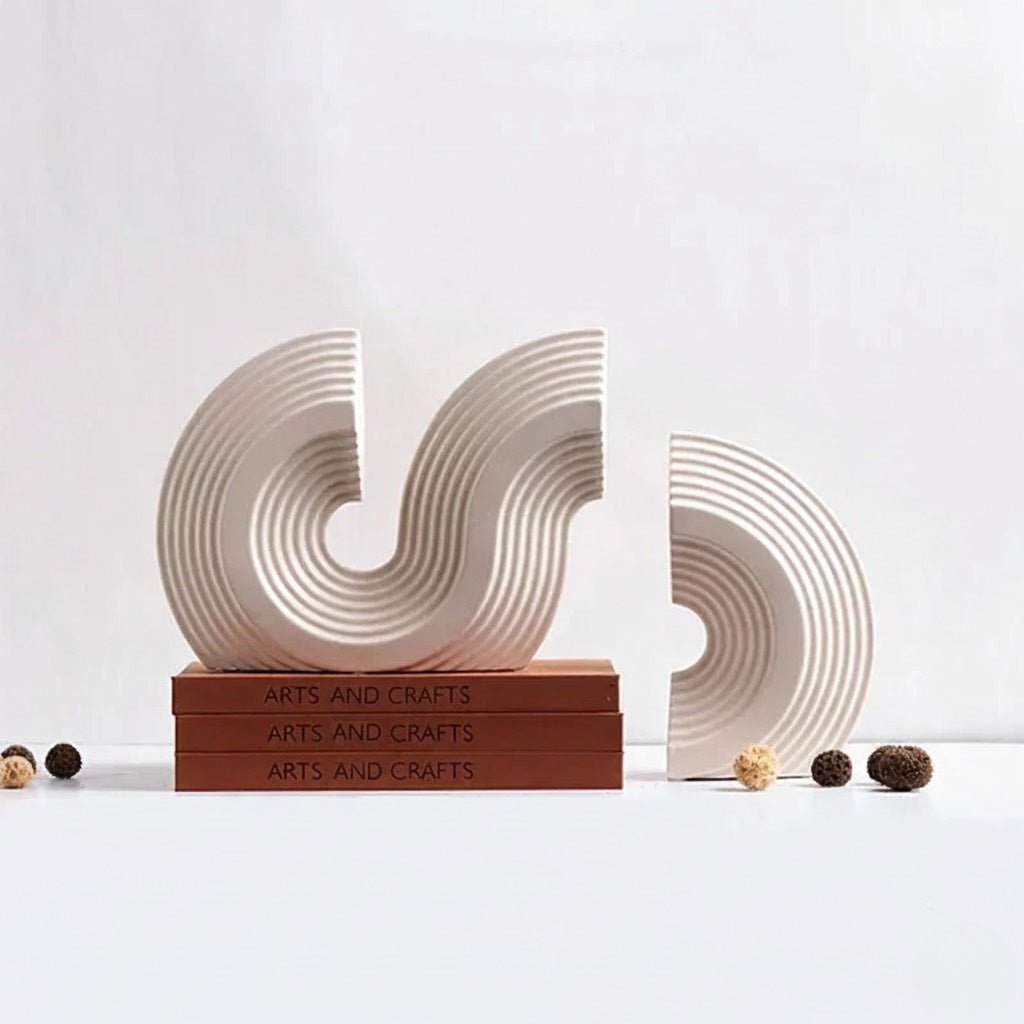 Arched Ceramic Bookends, Three Colours