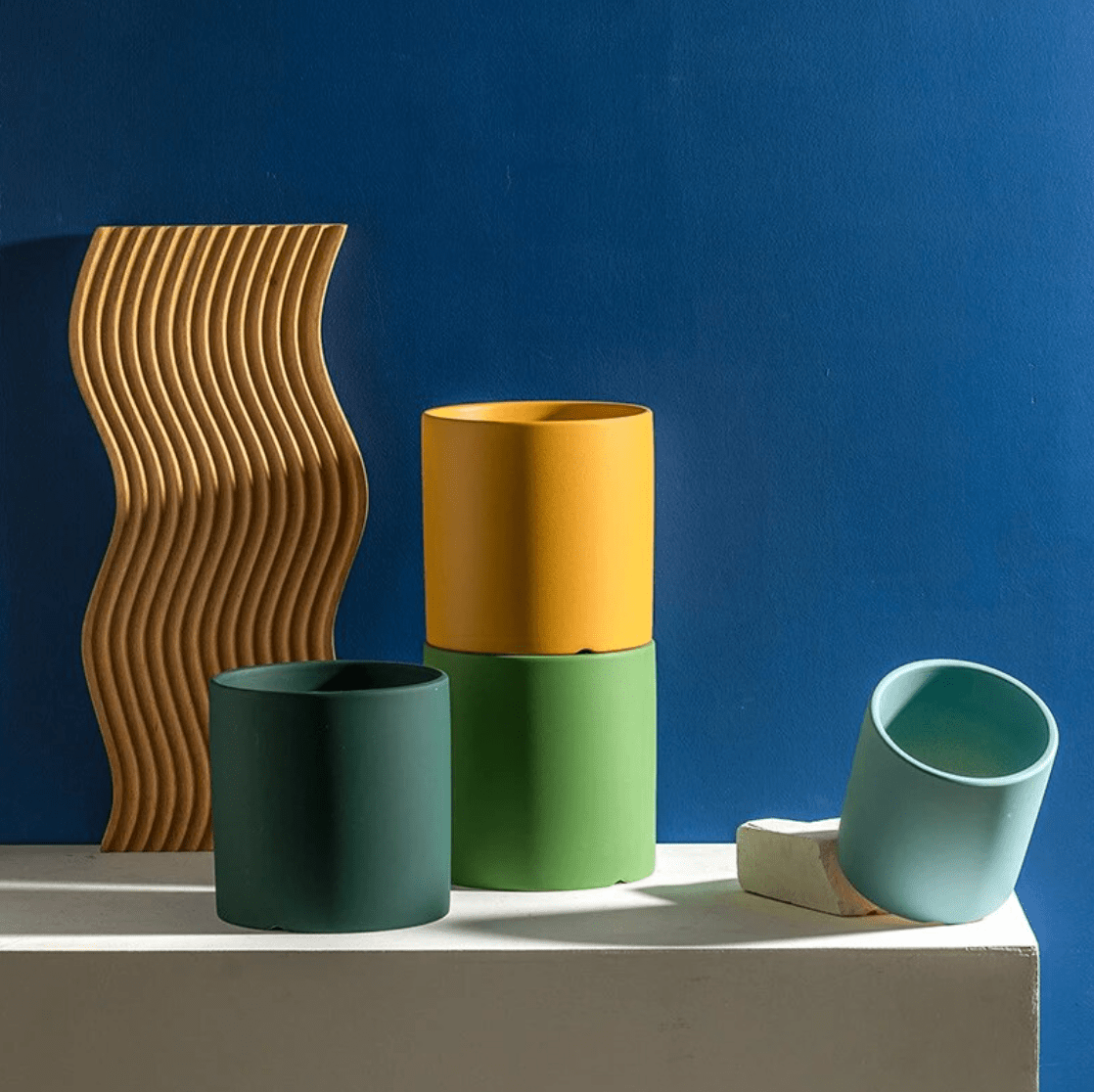 Ceramic Plant Pot with Drainage Hole and Saucer