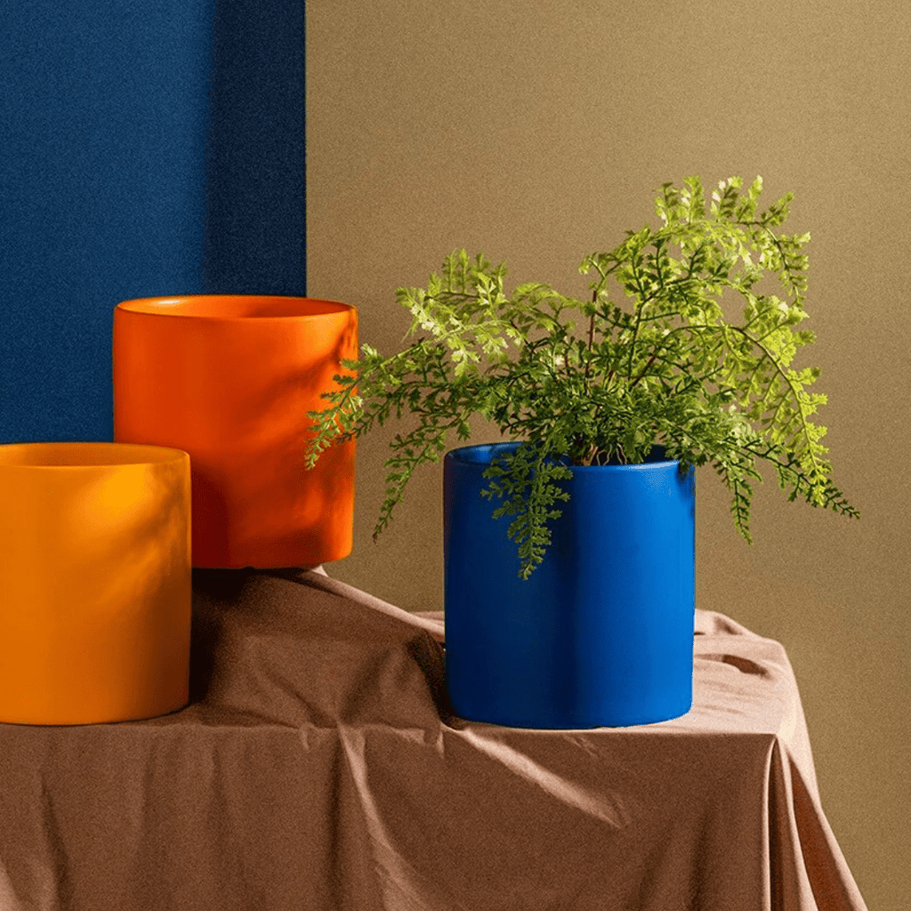 Ceramic Plant Pot with Drainage Hole and Saucer
