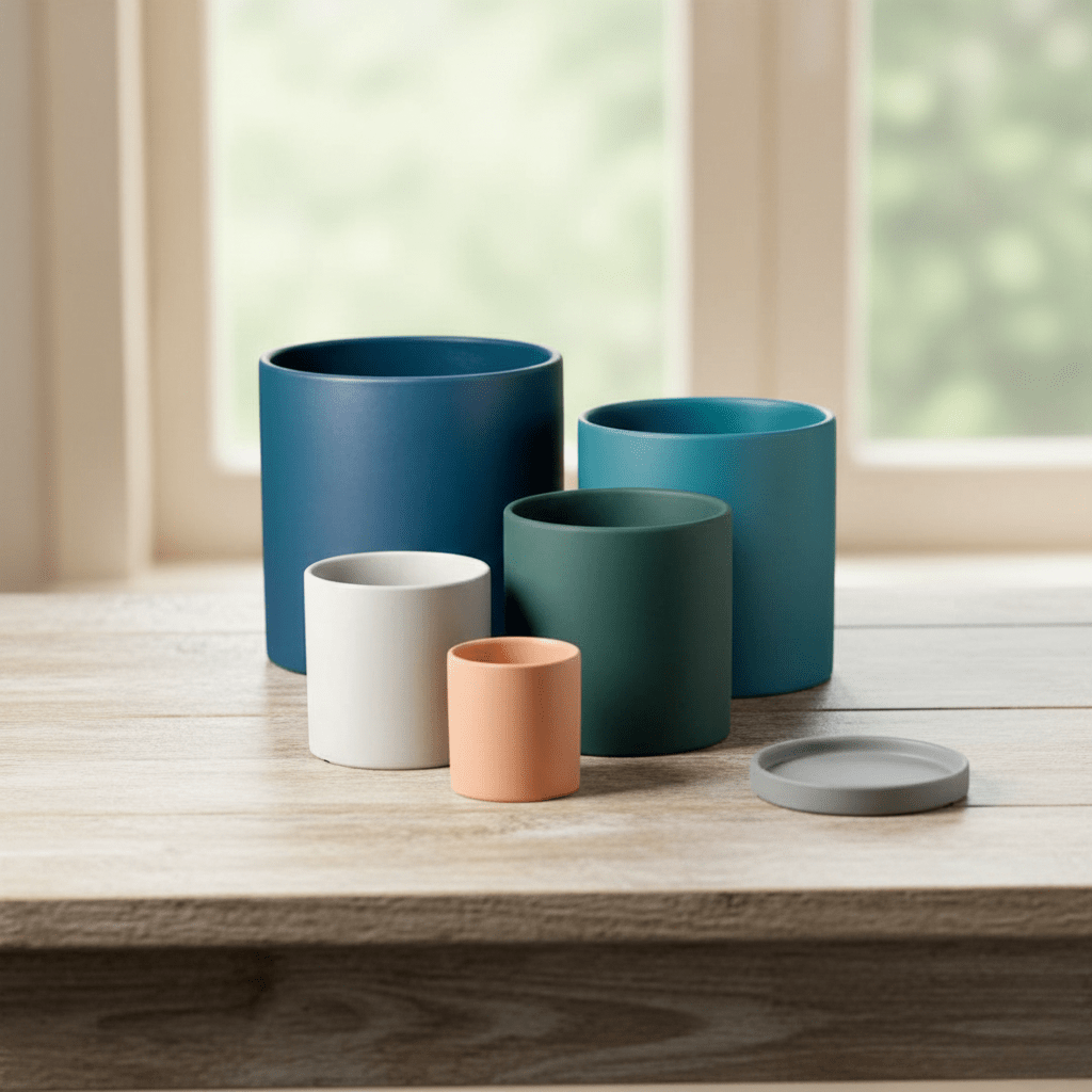 Ceramic Plant Pot with Drainage Hole and Saucer