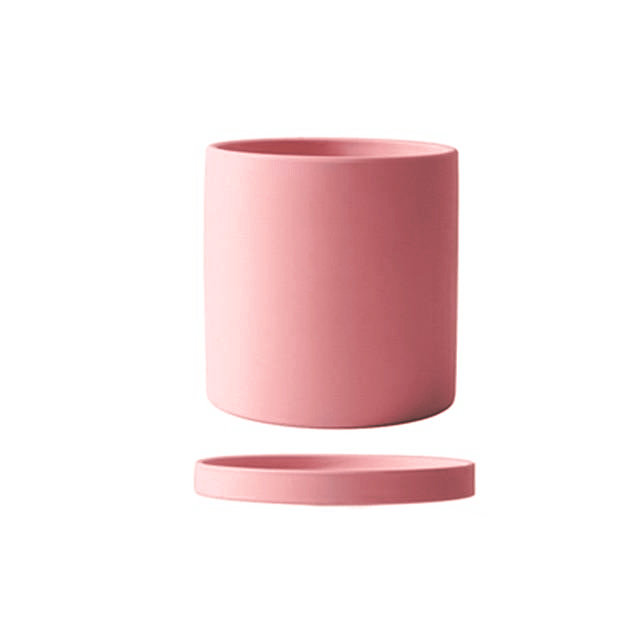 Ceramic Plant Pot with Drainage Hole and Saucer